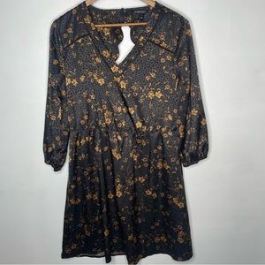41-Hawthorne Black and Gold Printed dress